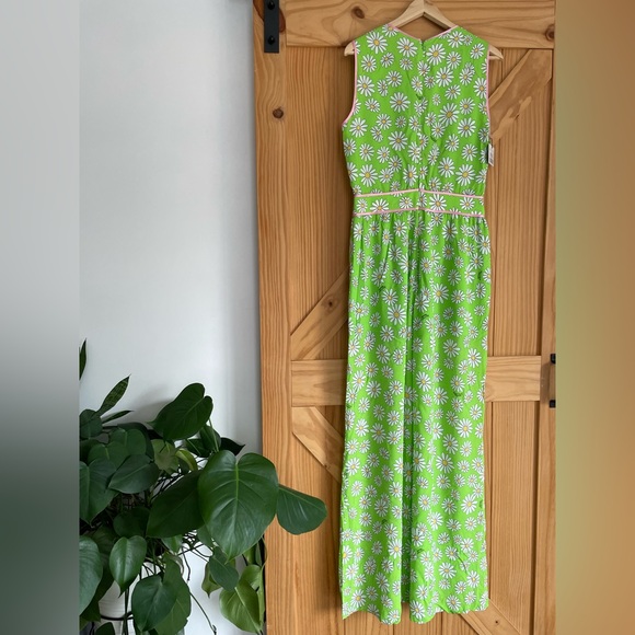 Boutique Moschino Size 10 Daisy Floral Punk Trim Jumpsuit with Pockets NWT - Picture 12 of 17